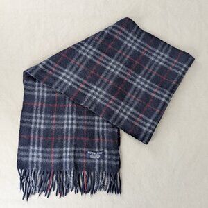 Burberry Unisex Cashmere Check Scarf Blue – Pre-Owned – Warm Designer Style